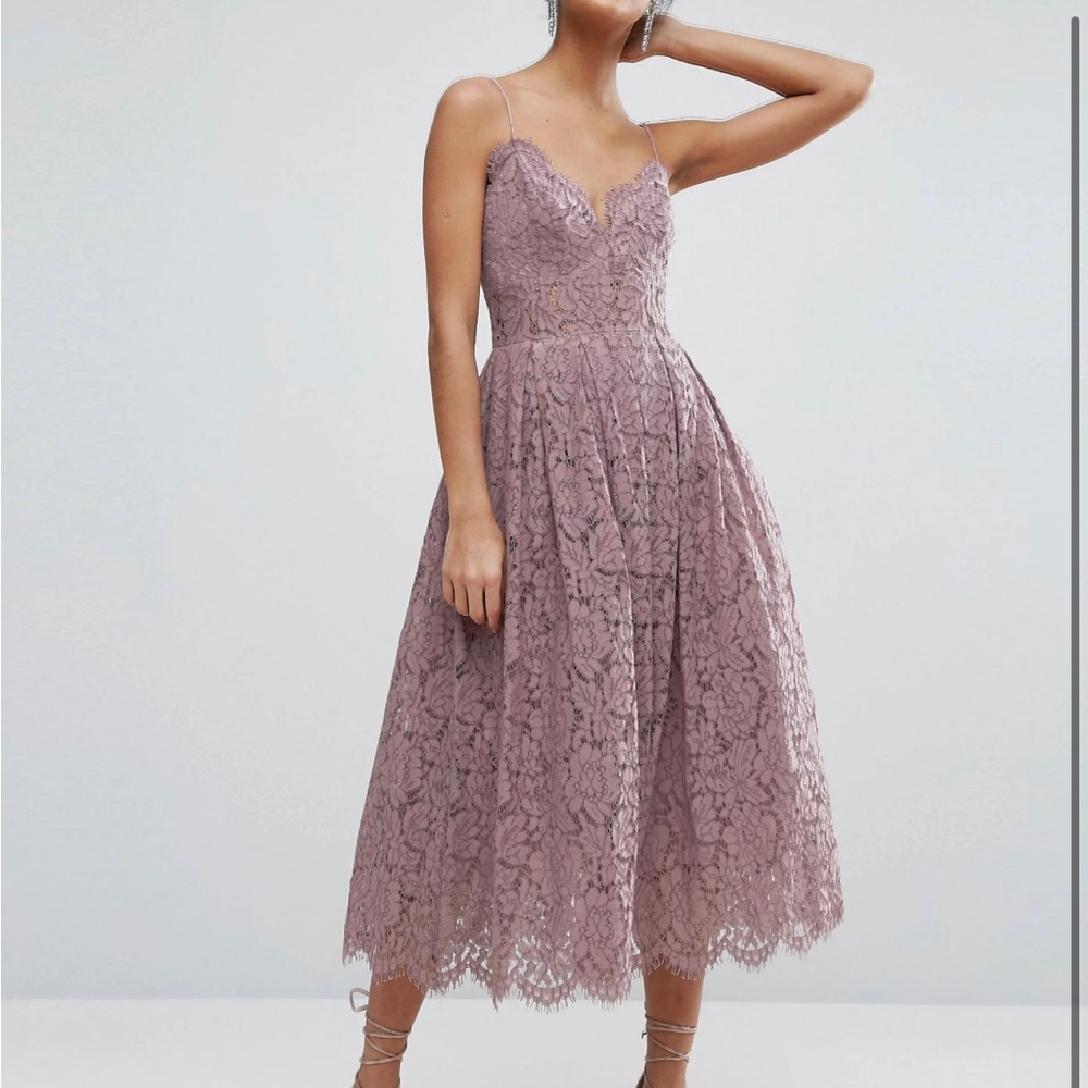 ASOS Lace Cami Prom Midi Dress